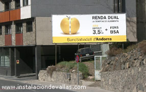 Valla publicitaria 8x3 fijación: papel impresión digital